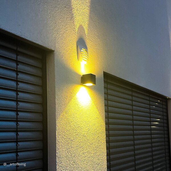 Lucande LED-es kültéri fali lámpa Jarno, antracit, fém, 9 cm, Fekete, Alumínium, Modern