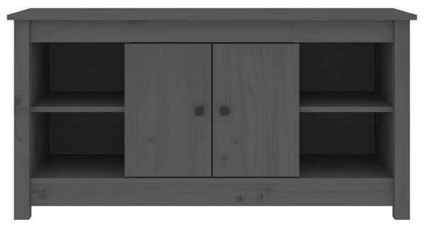 Szürke tömör fenyőfa TV-szekrény 103 x 36,5 x 52 cm
