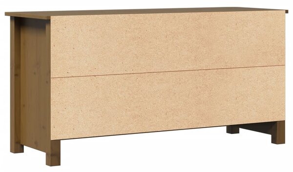 Mézbarna tömör fenyőfa TV-szekrény 103 x 36,5 x 52 cm