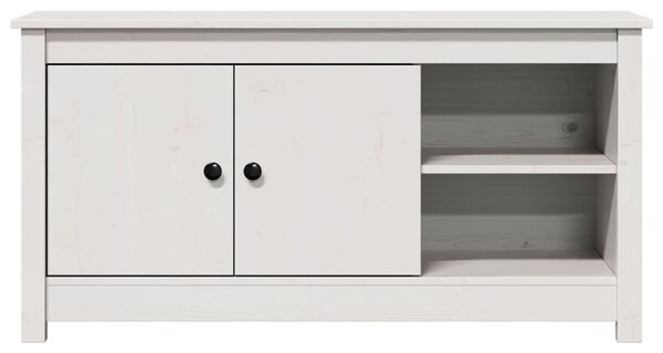 Fehér tömör fenyőfa TV-szekrény 103 x 36,5 x 52 cm