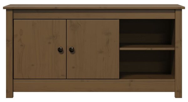 Mézbarna tömör fenyőfa TV-szekrény 103 x 36,5 x 52 cm
