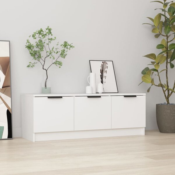 Fehér szerelt fa TV-szekrény 102 x 35 x 36,5 cm