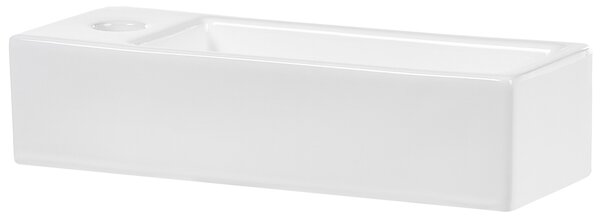 Pultra helyezhető mosdókagyló LIMARI 38 x 14 cm Kerámia Fehér Bal oldali
