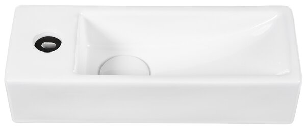 Pultra helyezhető mosdókagyló LIMARI 38 x 14 cm Kerámia Fehér Bal oldali