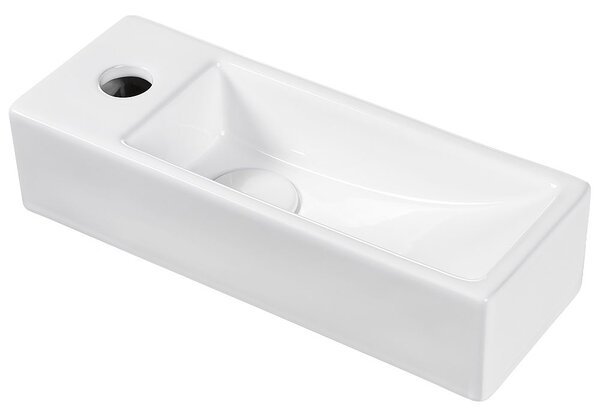 Pultra helyezhető mosdókagyló LIMARI 38 x 14 cm Kerámia Fehér Bal oldali