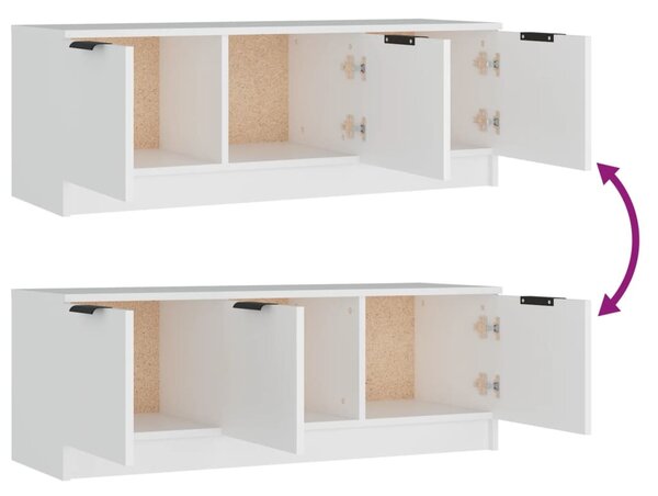Fehér szerelt fa TV-szekrény 102 x 35 x 36,5 cm