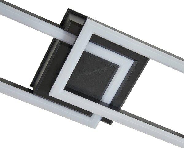 Lindby LED kültéri mennyezeti világítás Finian, 64 cm x 21 cm, CCT dimmelhető, dimmelhető, Fekete, Műanyag, Modern
