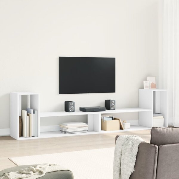 2 db fehér szerelt fa TV-szekrény 100 x 30 x 50 cm