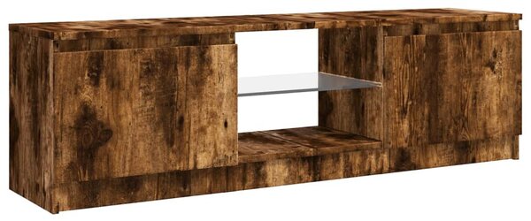 Füstölt tölgy színű TV-szekrény LED lámpákkal 120x30x36 cm