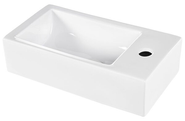 Pultra helyezhető mosdókagyló LIMARI 45 x 24 cm Kerámia Fehér Jobb oldali