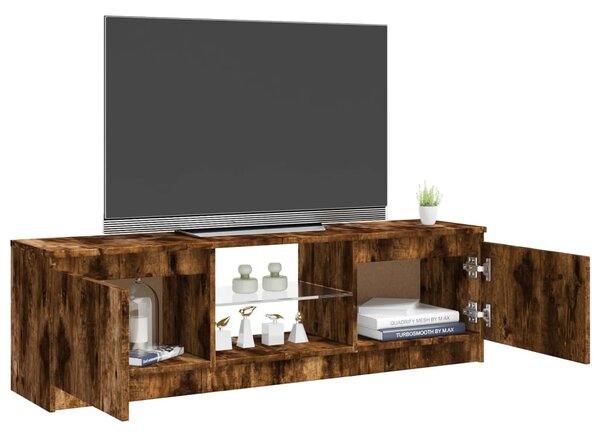 Füstölt tölgy színű TV-szekrény LED lámpákkal 120x30x36 cm