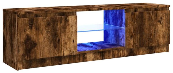 Füstölt tölgy színű TV-szekrény LED lámpákkal 120x30x36 cm