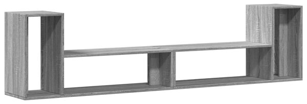 2 db szürke sonoma szerelt fa fali TV-szekrény 100 x 30 x 50 cm