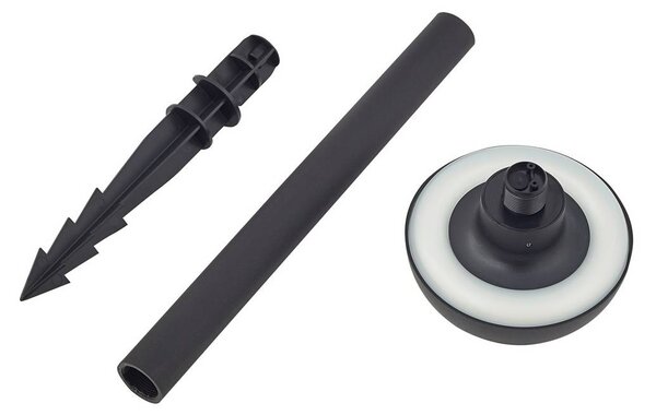 Lindby Solar LED földi tüskés lámpa Brinca, fekete, PC, érzékelő, Fekete, Műanyag, Modern
