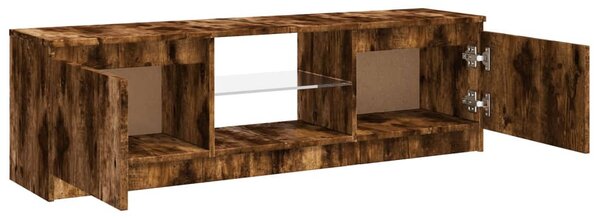 Füstölt tölgy színű TV-szekrény LED lámpákkal 120x30x36 cm