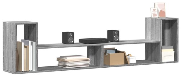 2 db szürke sonoma szerelt fa fali TV-szekrény 100 x 30 x 50 cm