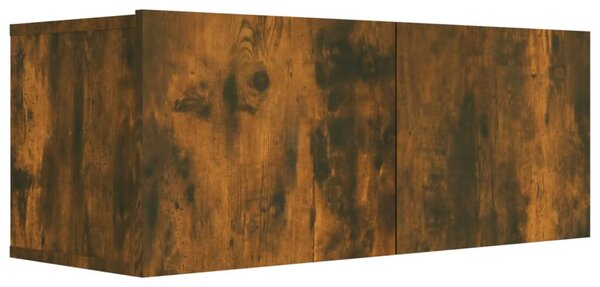 Füstös tölgy színű szerelt fa TV-szekrény 80 x 30 x 30 cm
