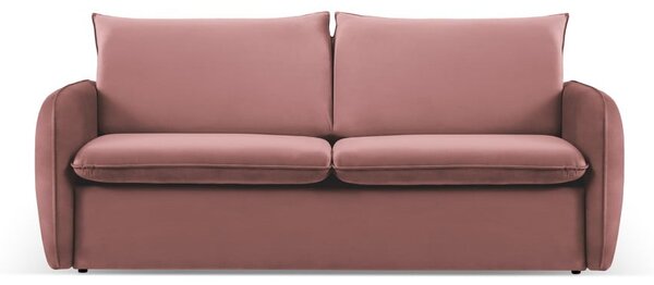 Rózsaszín bársony kinyitható kanapé 214 cm Vienna – Cosmopolitan Design