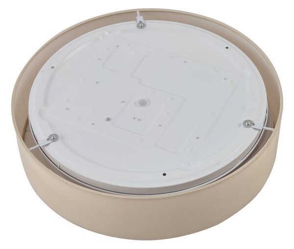 Lindby LED mennyezeti lámpa Eilif, szövet, fehér, Ø 40 cm, CCT, Krém / borostyánsárga, Nappali / Étkező, Textil / szövet / selyem, Modern