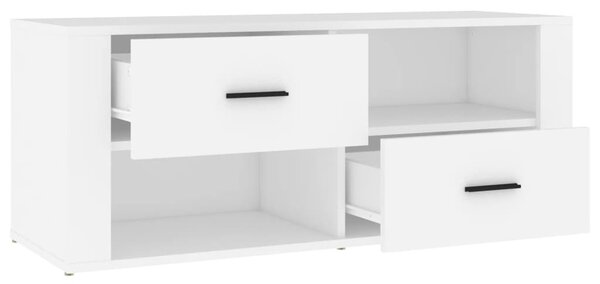 Fehér szerelt fa TV-szekrény 100 x 35 x 40 cm