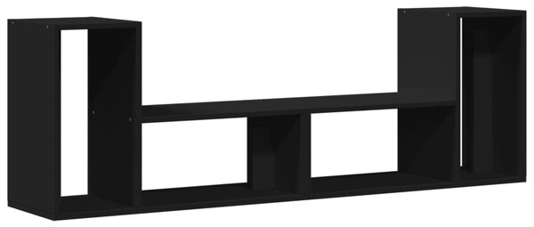 2 db fekete szerelt fa TV-szekrény 75 x 30 x 50 cm