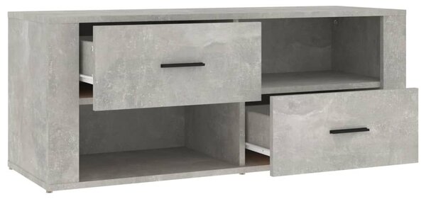 Betonszürke szerelt fa TV-szekrény 100x35x40 cm