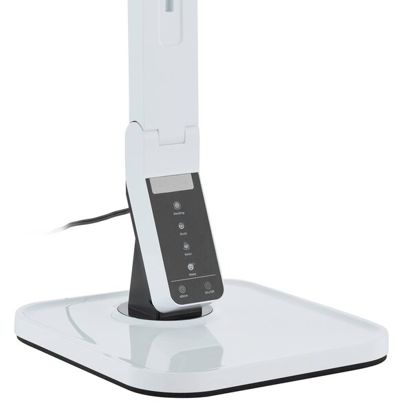 Lindby LED asztali lámpa Eleni, fehér, CCT, dimmelhető, dimmelhető, Fehér / opál, Dolgozószoba / Iroda, Műanyag, Modern