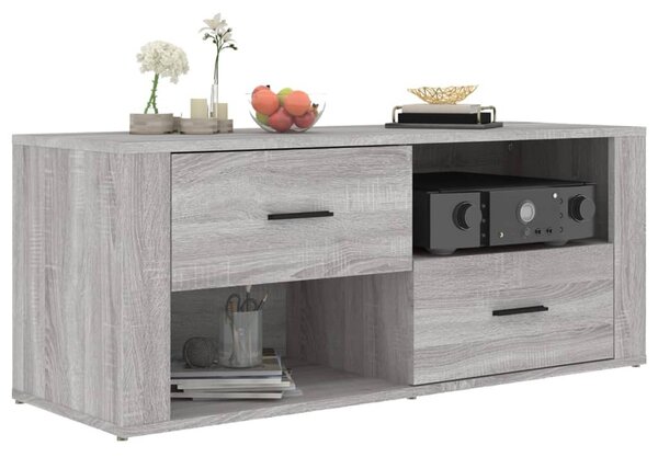 Szürke sonoma színű szerelt fa TV-szekrény 100 x 35 x 40 cm