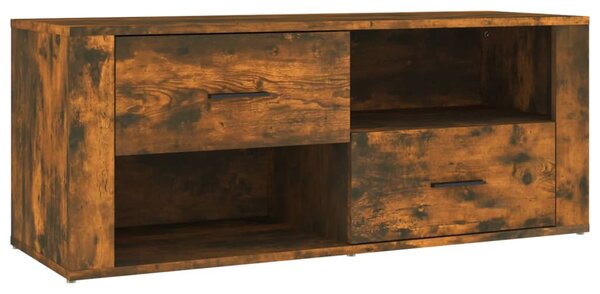 Füstös tölgy színű szerelt fa TV-szekrény 100 x 35 x 40 cm