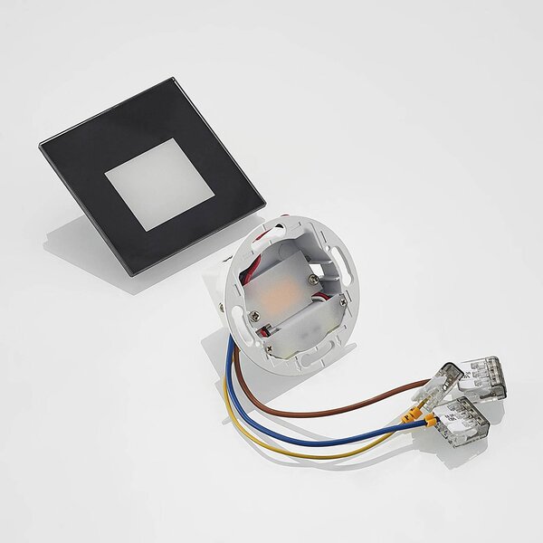 Arcchio LED-es süllyesztett lámpa Vexi, 7,8 cm x cm, fekete, CCT, dimmelhető, Fekete, Folyosó, Alumínium, Modern