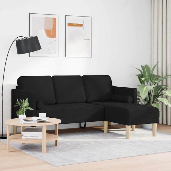 Kanapé Szett Fekete 173 x 131 x 67 cm Poliészter