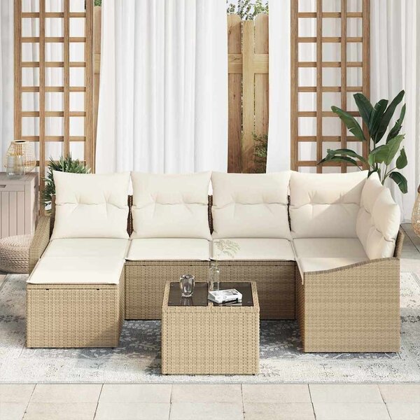Kert étkező szett 7 db Beige és krém