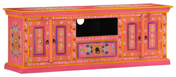 Rózsaszín tömör mangófa TV-szekrény 110 x 30 x 40 cm