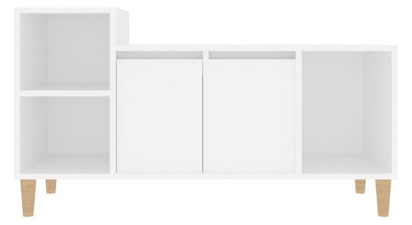 Fehér szerelt fa TV-szekrény 100x35x55 cm