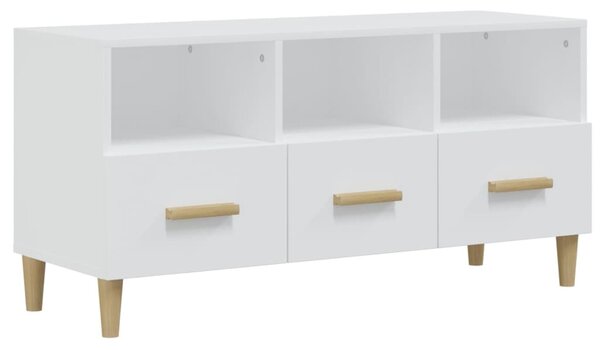 Fehér szerelt fa TV-szekrény 102 x 36 x 50 cm
