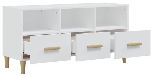 Fehér szerelt fa TV-szekrény 102 x 36 x 50 cm