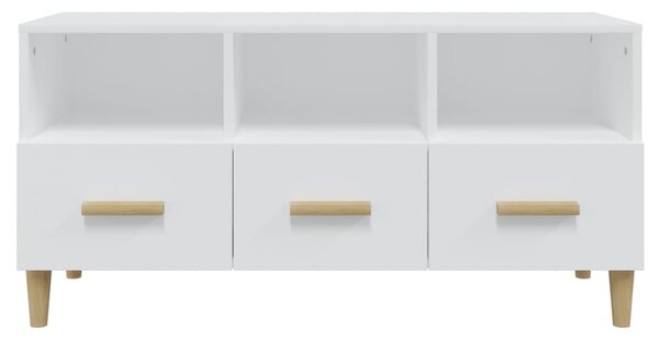 Fehér szerelt fa TV-szekrény 102 x 36 x 50 cm