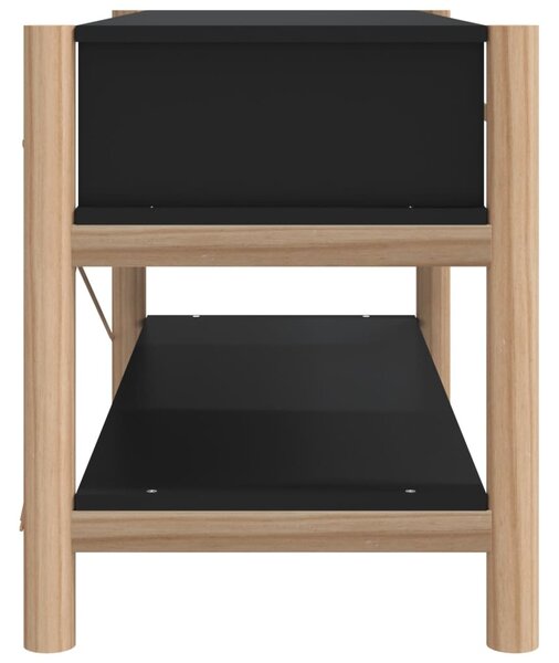 Fekete szerelt fa TV-szekrény 82x38x45 cm