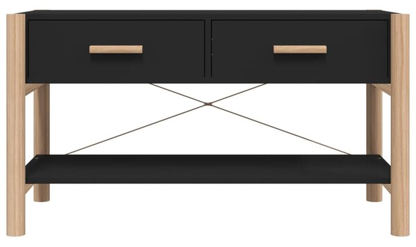 Fekete szerelt fa TV-szekrény 82x38x45 cm