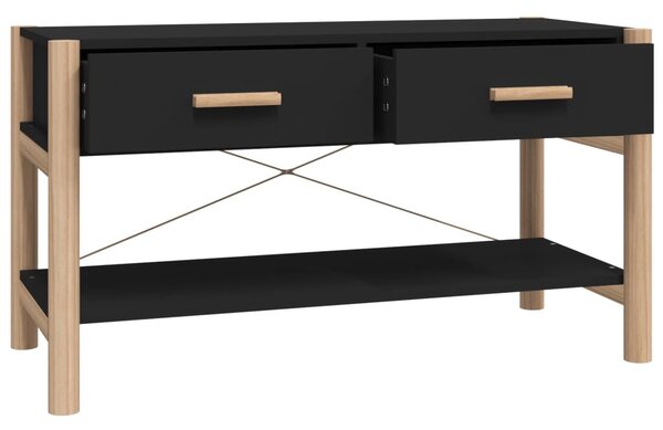 Fekete szerelt fa TV-szekrény 82x38x45 cm