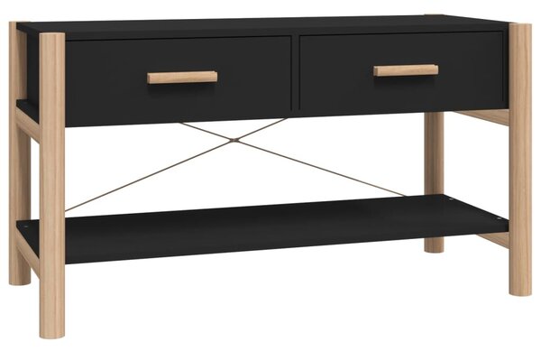 Fekete szerelt fa TV-szekrény 82x38x45 cm