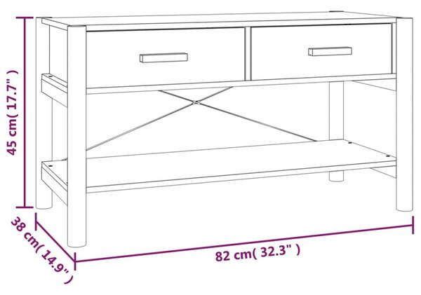 Fekete szerelt fa TV-szekrény 82x38x45 cm