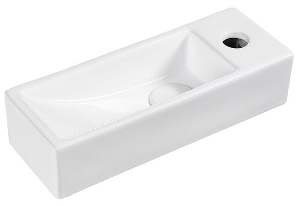 Pultra helyezhető mosdókagyló LIMARI 38 x 14 cm Kerámia Fehér Jobb oldali
