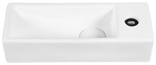 Pultra helyezhető mosdókagyló LIMARI 38 x 14 cm Kerámia Fehér Jobb oldali