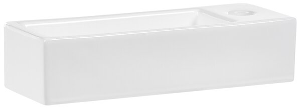 Pultra helyezhető mosdókagyló LIMARI 38 x 14 cm Kerámia Fehér Jobb oldali