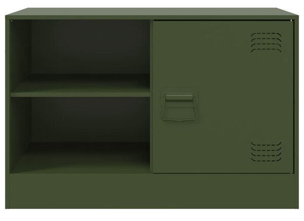 Olívazöld acél TV-szekrény 67 x 39 x 44 cm