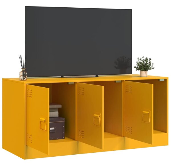 Mustársárga acél TV-szekrény 99 x 39 x 44 cm
