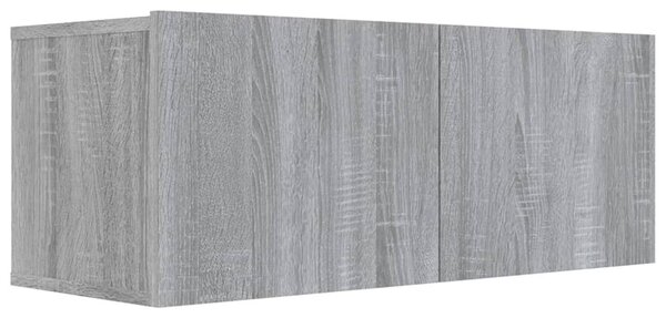 Szürke sonoma színű szerelt fa TV-szekrény 80x30x30 cm
