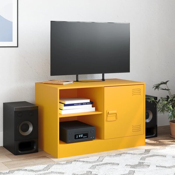 Mustársárga acél TV-szekrény 67 x 39 x 44 cm