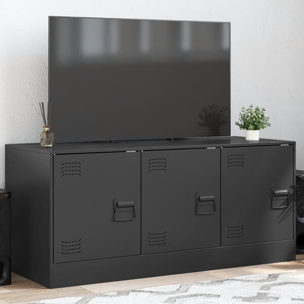 Fekete acél TV-szekrény 99 x 39 x 44 cm